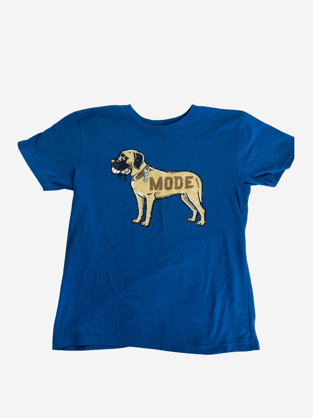 Baseballism Kids Blue Graphic Tee with Tan Dog 'MODE' Print